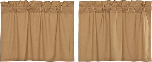 VHC Brands Simple Life - Cortinas de lino de mezcla de lino de algodón y color liso, con bolsillo para barra, con trabillas para colgar, 24 x 36