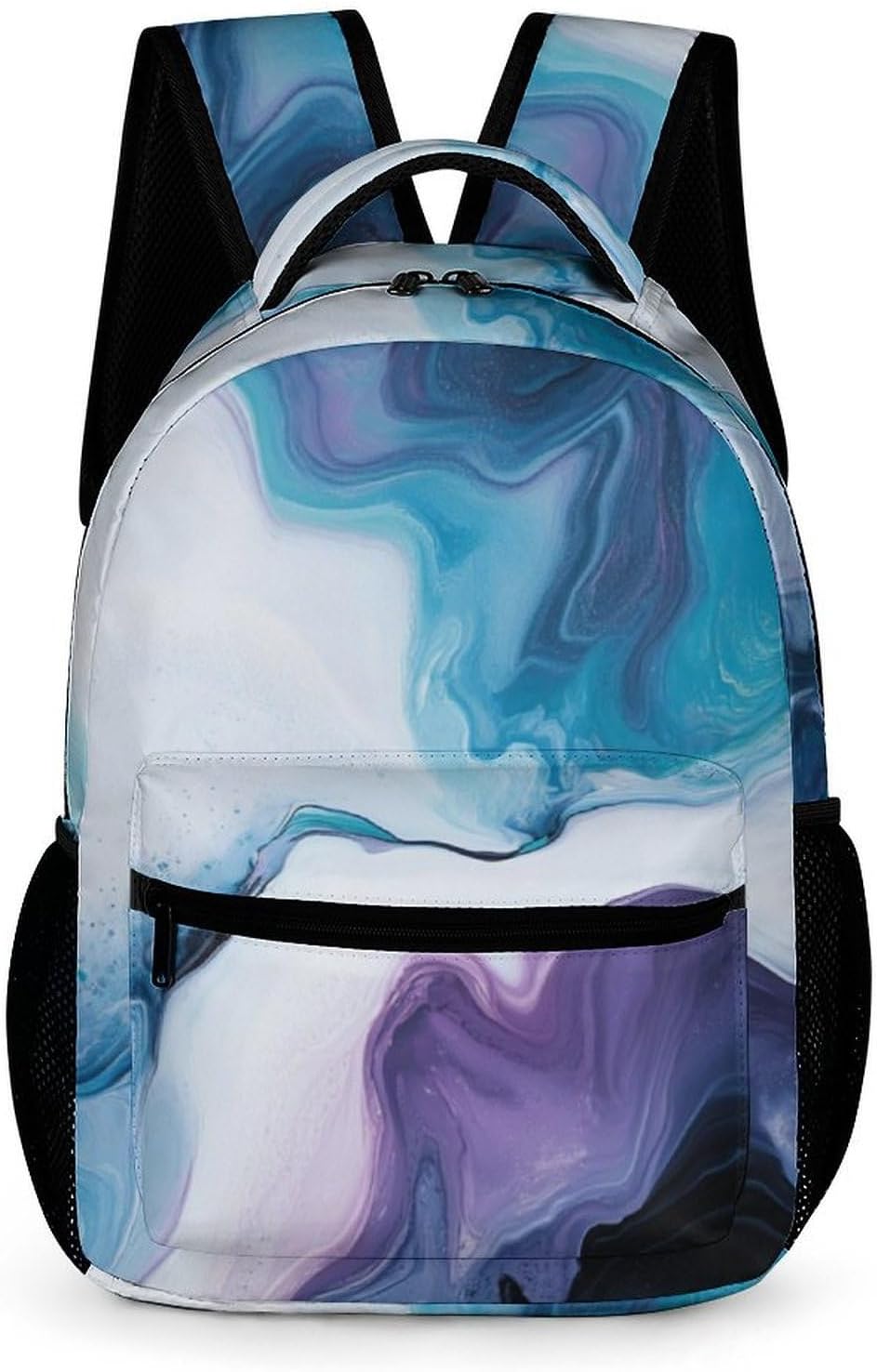 Abstract Blue Pattern Travel Backpack Casual Daypack Shoulder Bag with Adjustable Shoulder Straps