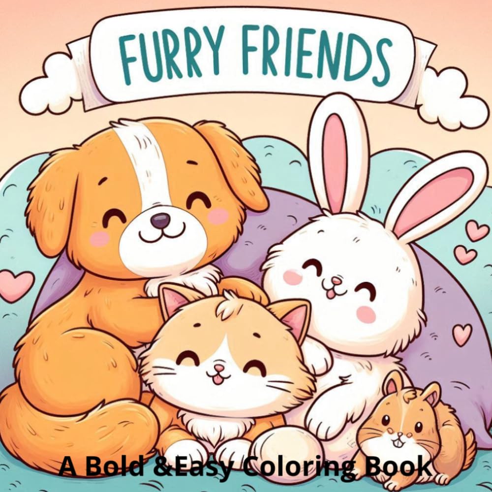Furry Friends: A Bold & Easy Coloring Book