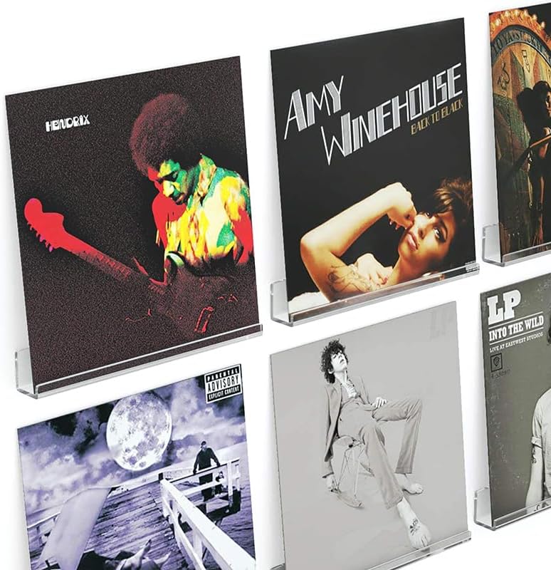 Miniatura 5 de Soporte de acrílico transparente para registro montado en la pared para álbum de vinilo, estante de almacenamiento para decoración del hogar