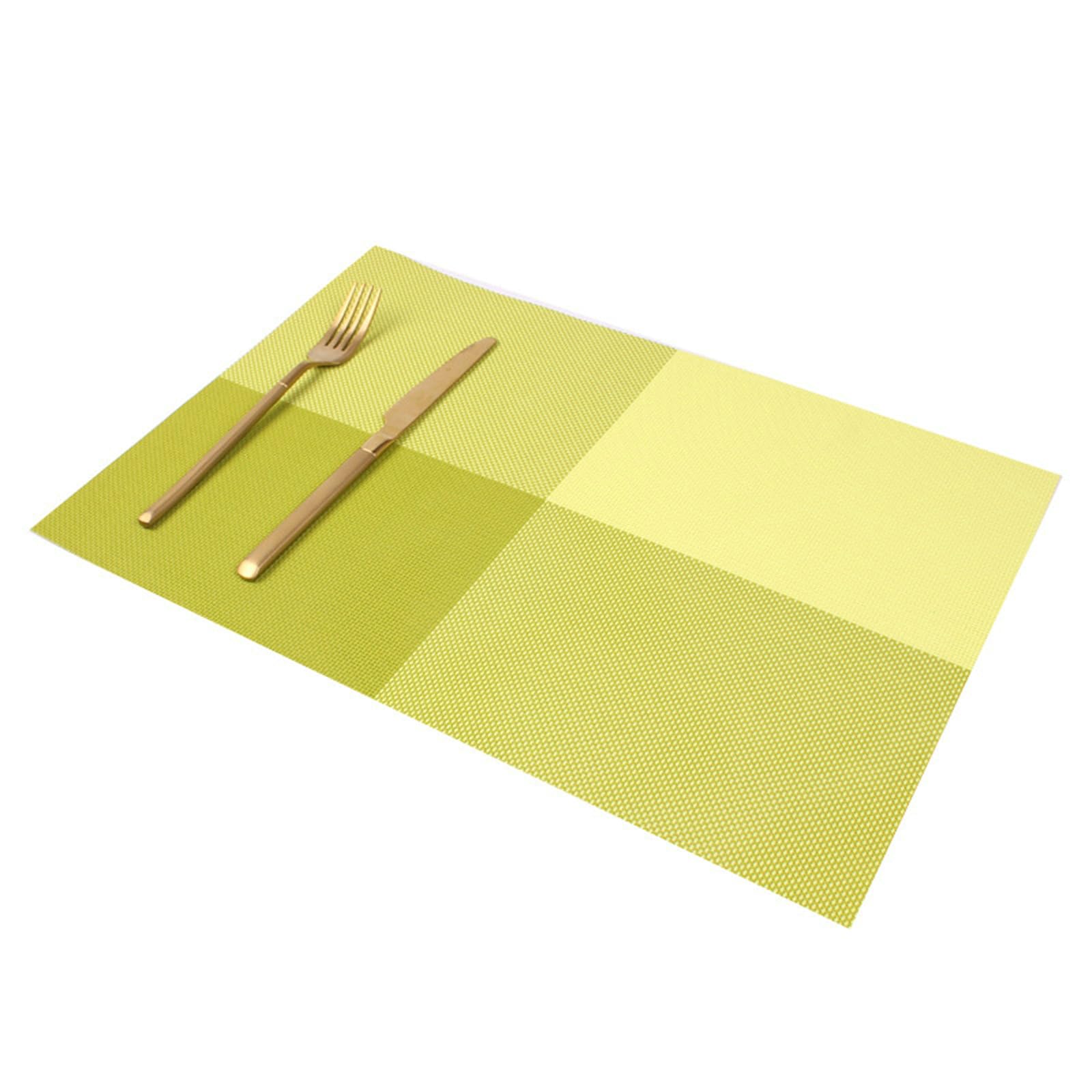Manteles individuales rectangulares, juego de 8 manteles individuales americanos lavables con motivo rectangular trenzado, manteles individuales de PVC antideslizante para restaurante