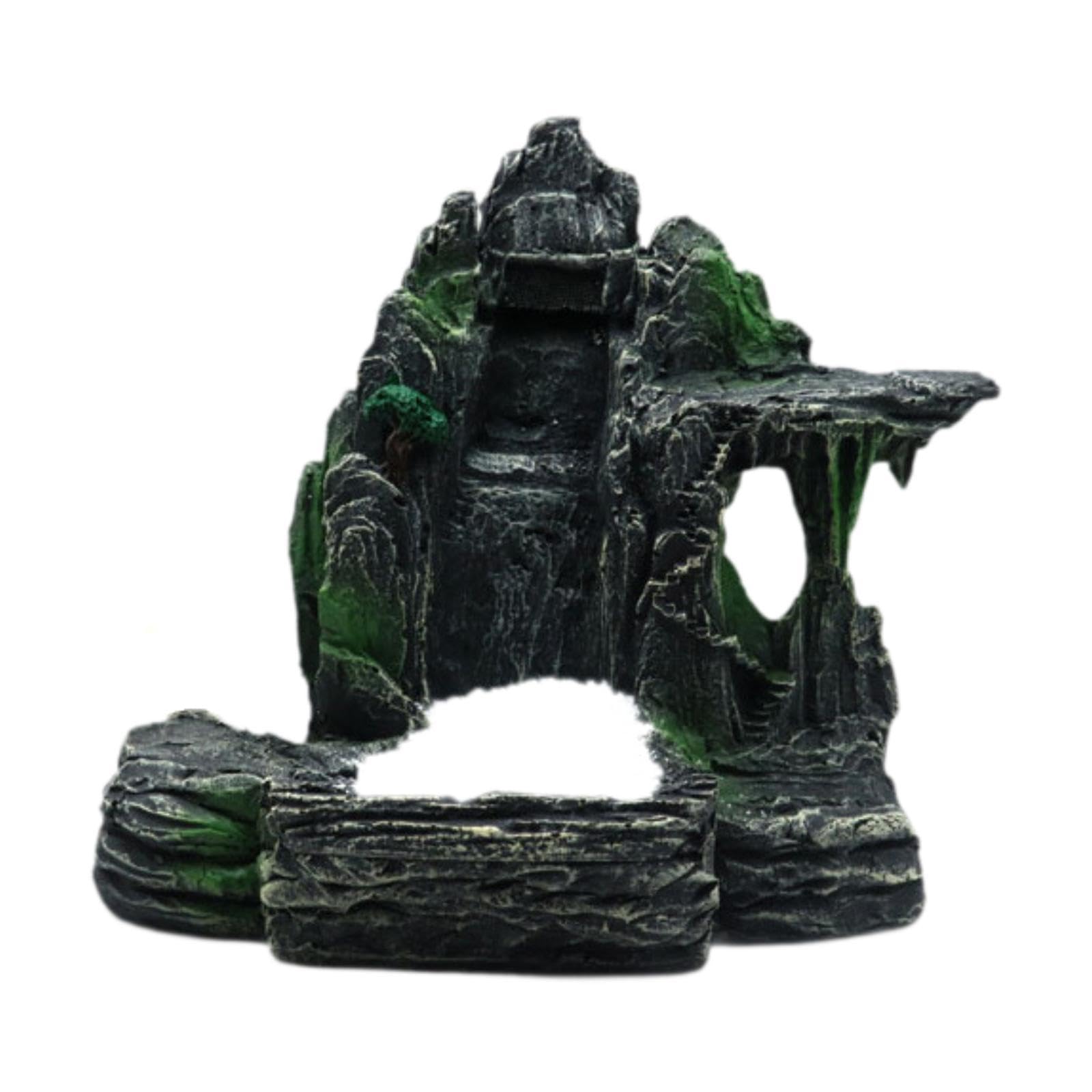 Adorno de Resina de Montaña con Cascada de Piedra para Decoración de Acuarios de Mesa para Paisajismo Acuático Y