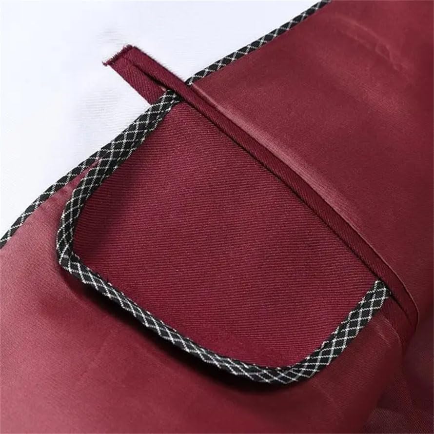 Men Blazer 2-Piece Suit Double Breasted Contrast Color Slim Blazer and Pant for Formal Wedding4