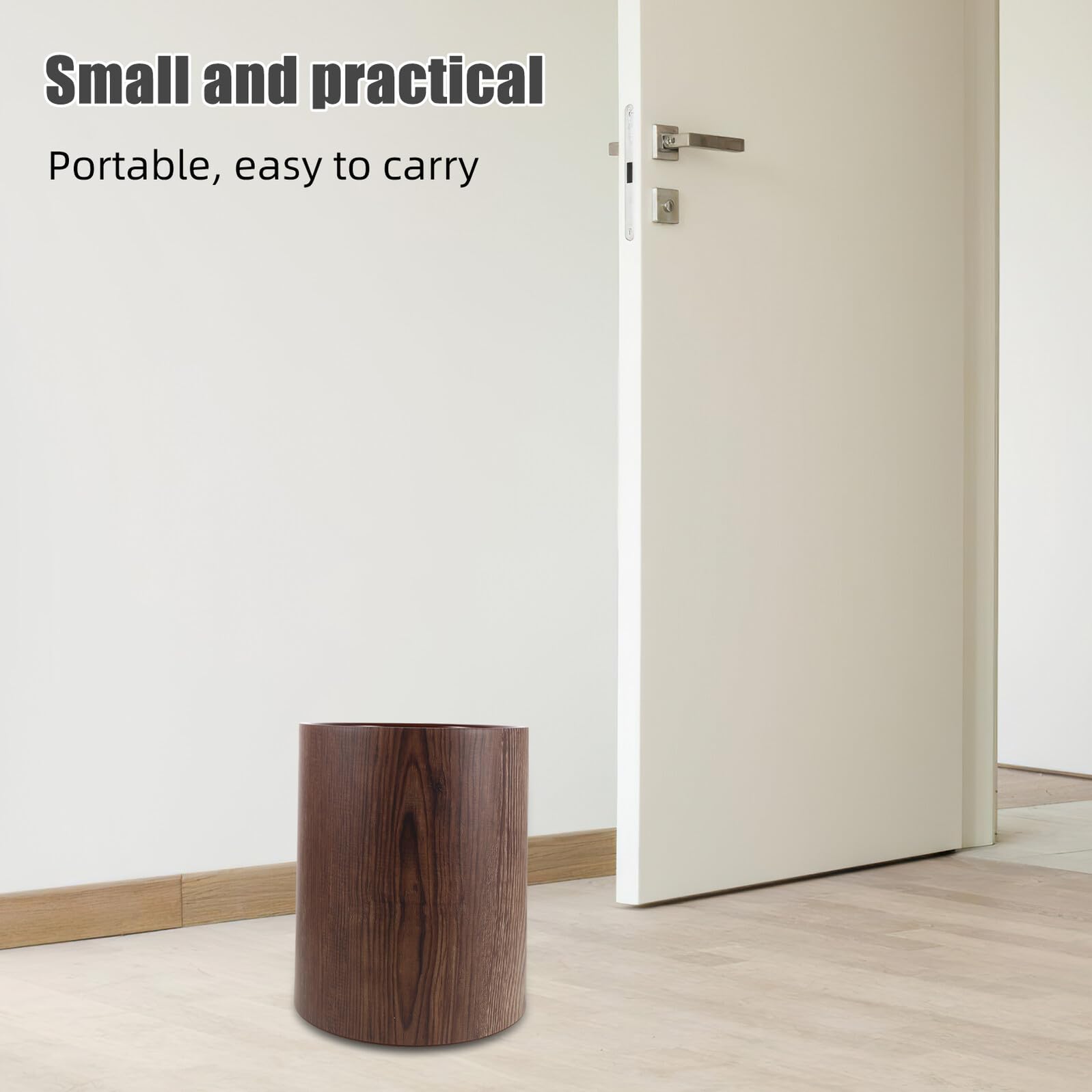 Cestino della Spazzatura Retrò Venature Legno Cestino per la Carta da Bagno con Coperchio Ribaltabile Antiodore Grande Capacità per Ufficio Soggiorno e Cucina