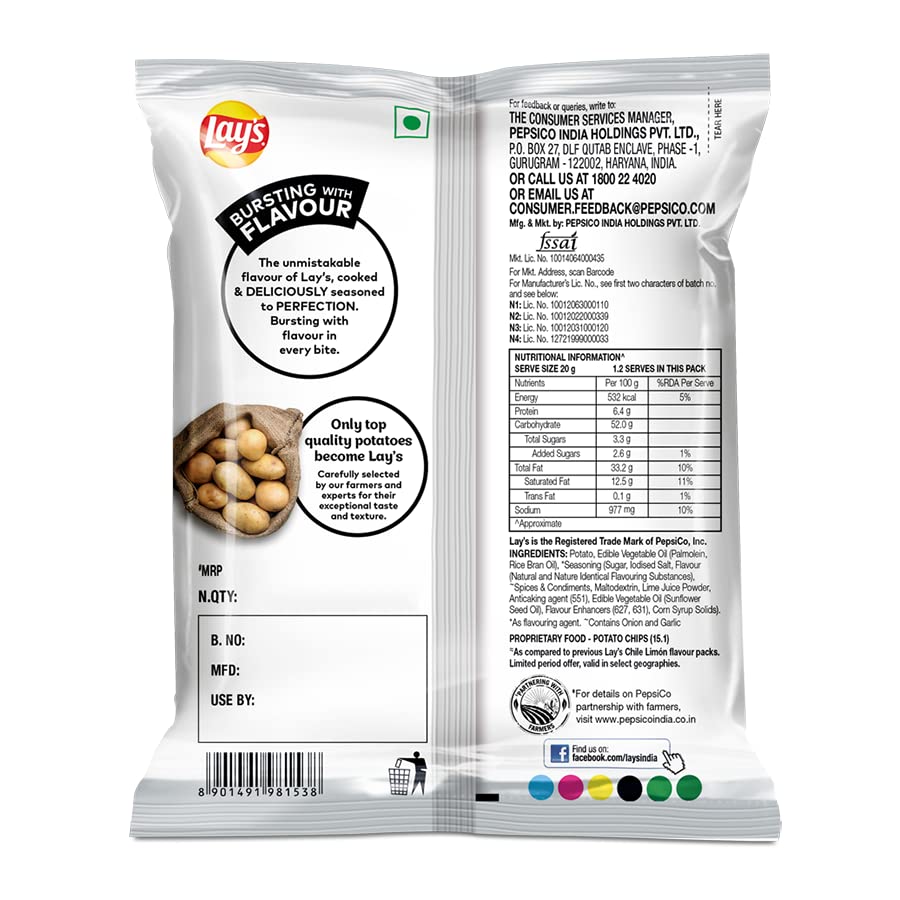 Image of Lays Potato Chips - American Style Cream & Onion 26.5 /30.5g