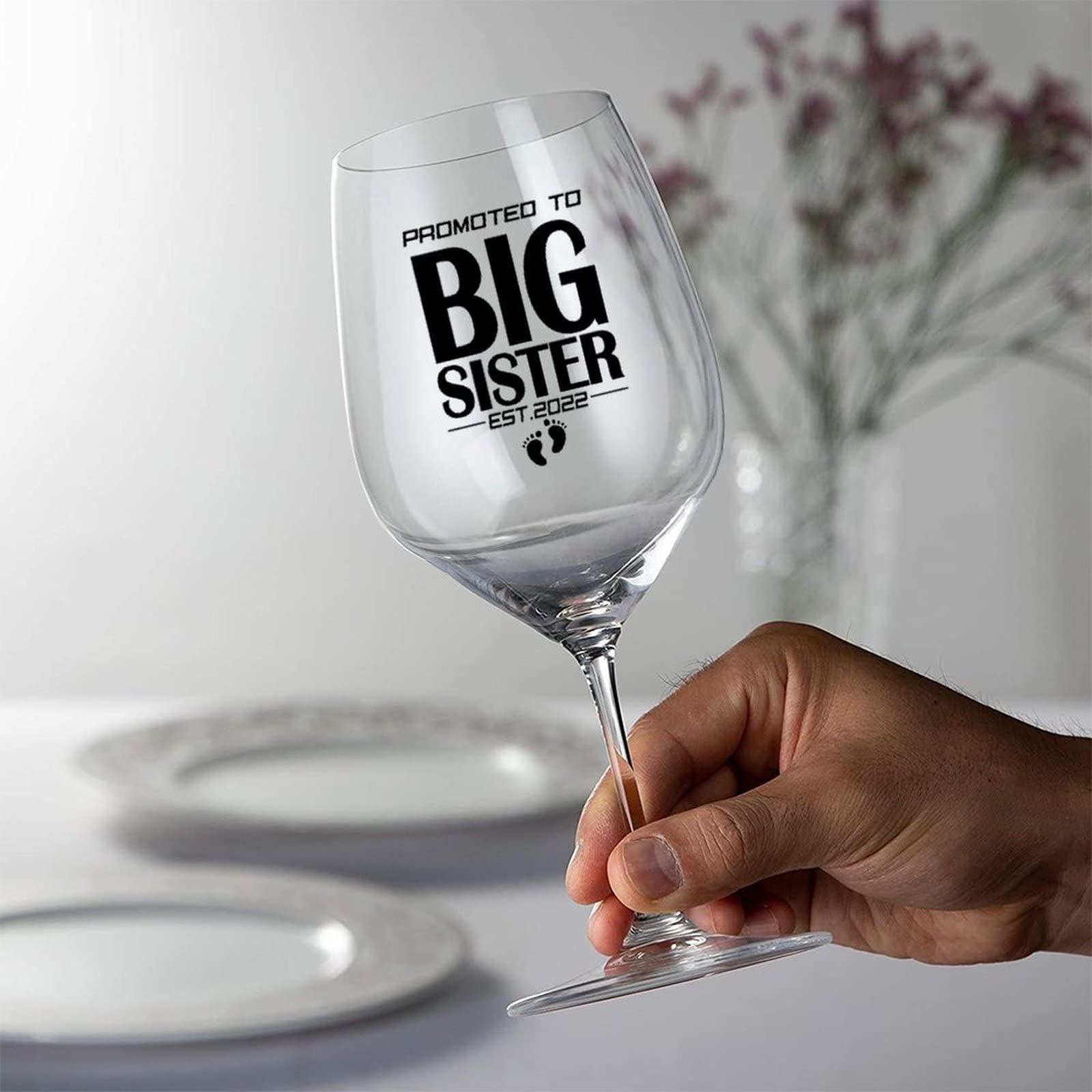 Juego de 2 copas de vino tinto promocionadas a hermanas, 17 onzas, regalo de damas de honor, regalo de boda, regalo de novia y novio, regalo personalizado, copa de vino de cumpleaños