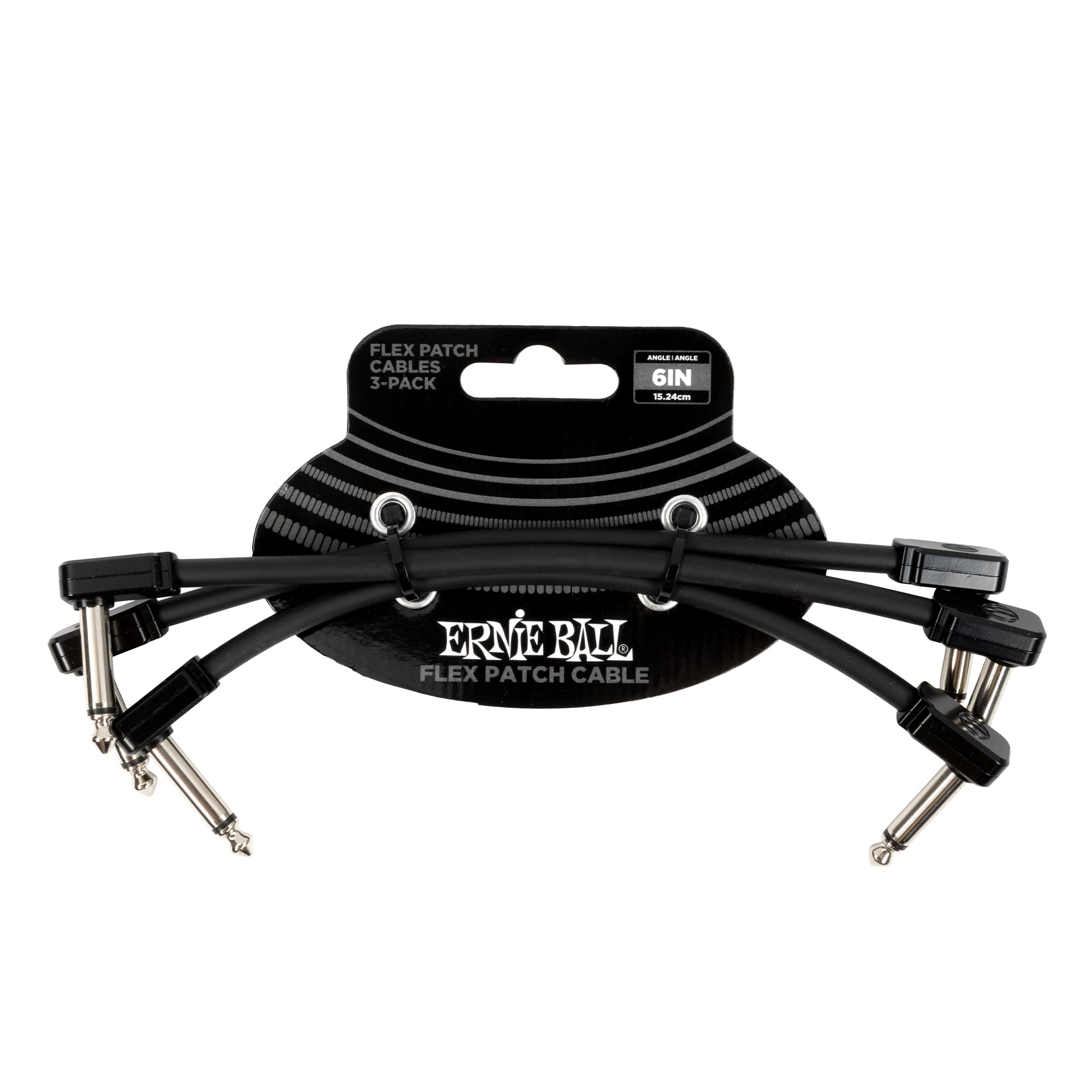 ernieball 6444 (flex patch cable black 15cm 3-pack)