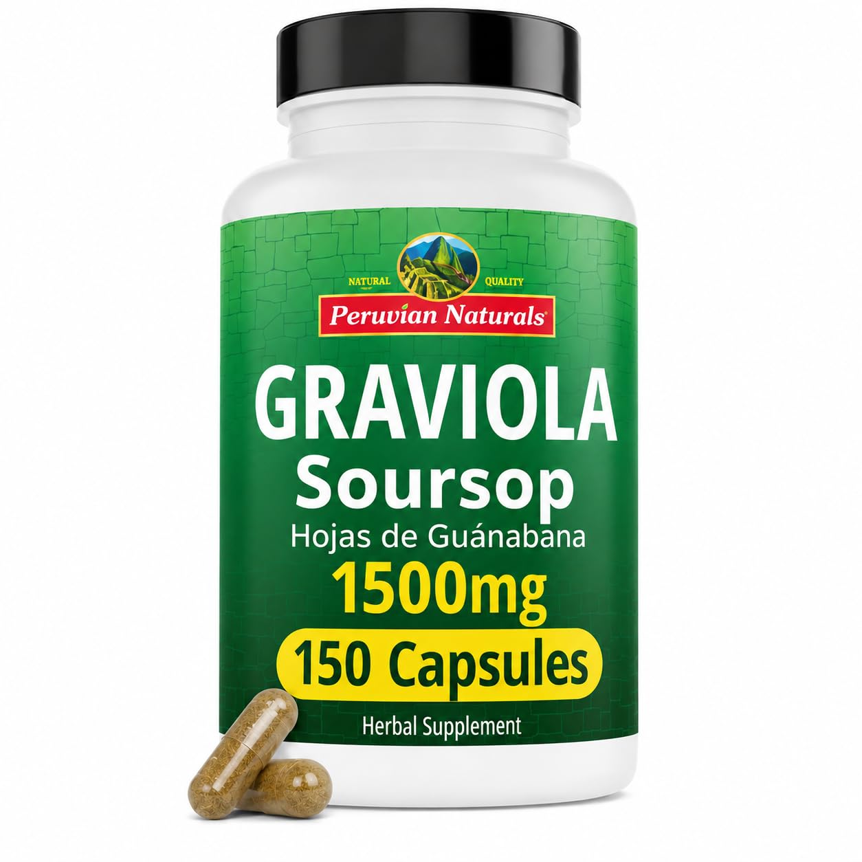 Amazon.com: Peruvian Naturals Graviola Soursop Capsules, 150 Count