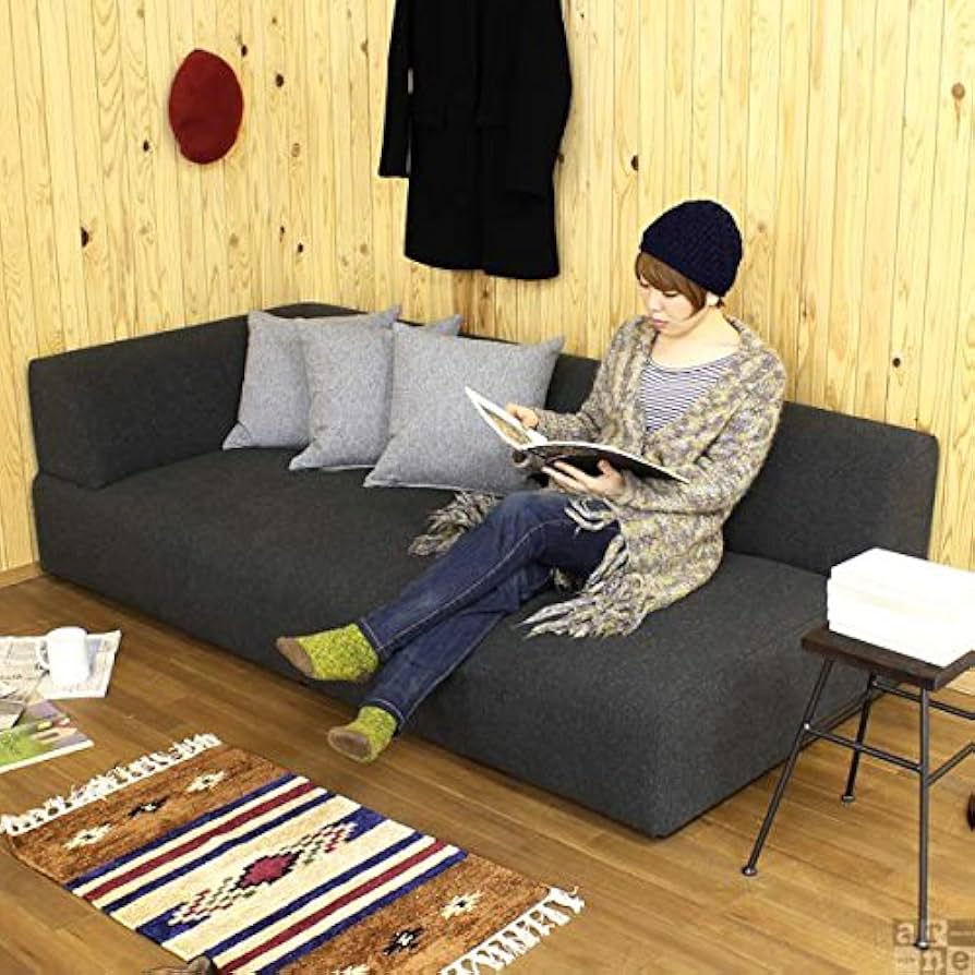 Amazon｜arne ソファ 3人掛け ローソファー 片肘付き 布張り