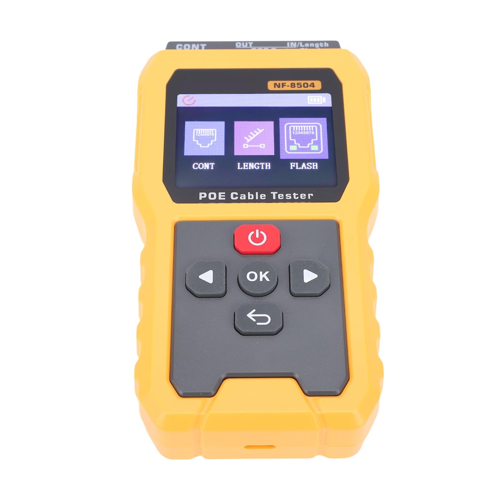 Hyuduo Tester per Cavi PoE, Materiale ABS, Schermo da 2,4 Pollici, Misurazione della Lunghezza del Cavo e Test di Carico di Potenza per Cavi CAT5 CAT6, Ideale per Tecnici e Professionisti di Rete