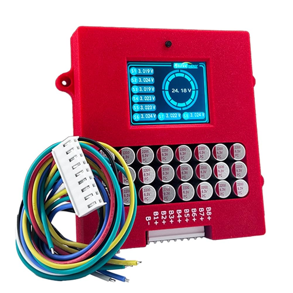 Balanceador Activo de Batería de Litio Lifepo4 8S con Pantalla de Voltaje TFT, Comprobador de Voltaje de Batería 4S 6s 5a, Ecualizador de Transferencia de Energía