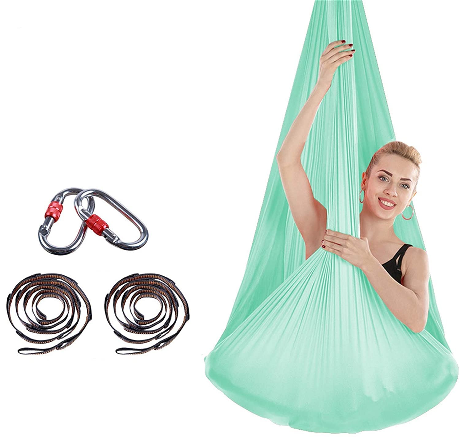 Kartfury Aerial Yoga Hammock 2.8Mx6M- Premium Aerial Silk Yoga Swing for Antigravity Yoga, Inversion Exercises - Extension Straps, Carabiners and Pose Guide Included (Gold) (B09RV96MBT) Amazon Price History, Amazon Price Tracker