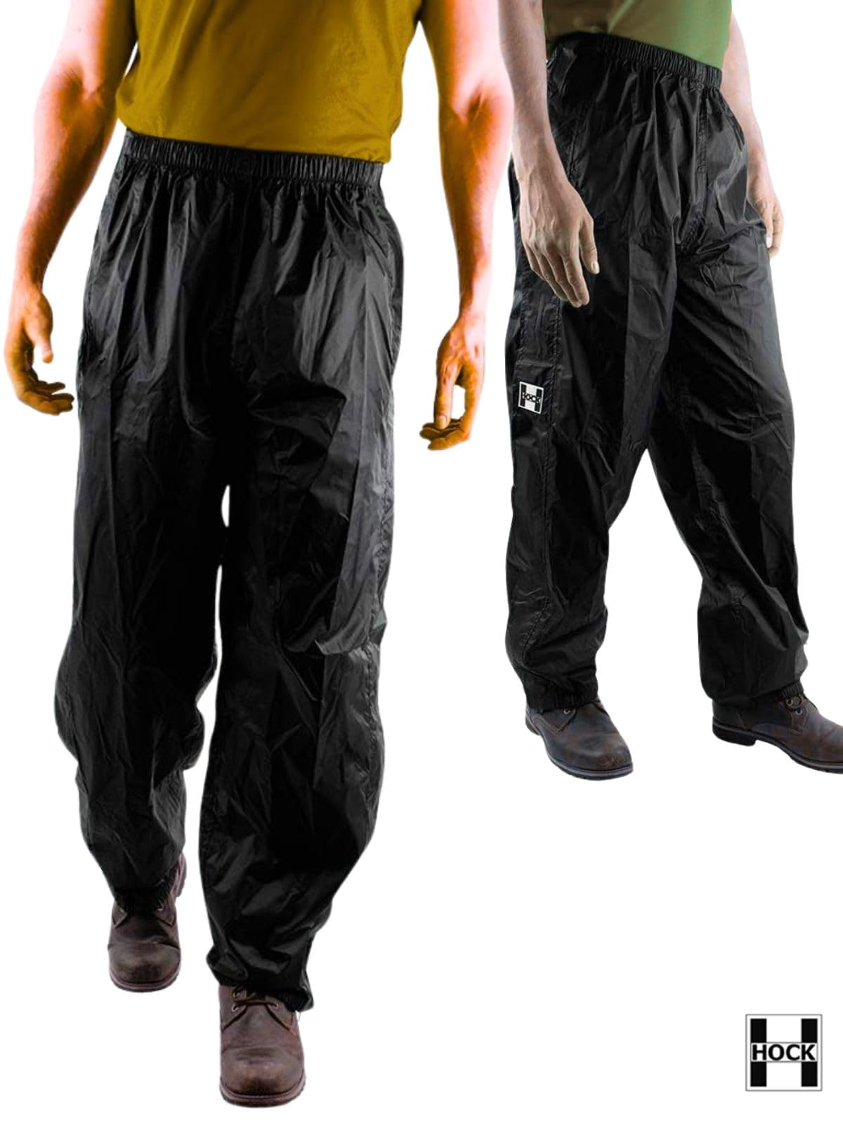 HOCK Pantaloni da Pioggia Unisex per Una vestibilità Comoda, con Cerniera a Due Vie e Traspiranti, Estremamente Impermeabili (Colonna d'Acqua 10.000 mm), Pantaloni da Pioggia da Uomo e