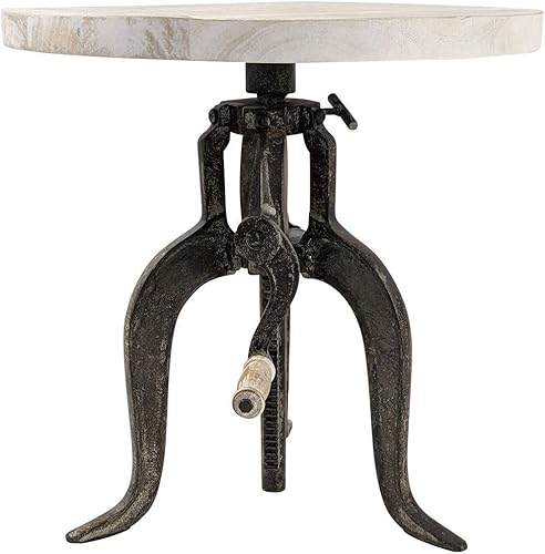 Miniatura 33 de Carolina Chair & Table Mesa auxiliar rústica con manivela ajustable de 18 pulgadas, base de hierro fundido para granja, sala de estar o dormitorio