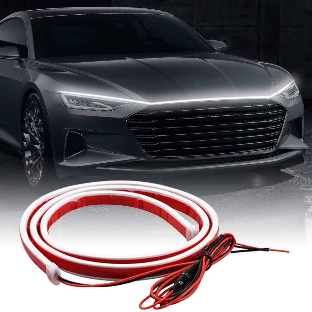 Car Hood Light Strip Led Drl Flexible Waterproof Daytime Running Lights Universal Auto Decorative Light Strip for Bonnet Cuttable Scanning Atmosphere Light-picture-36