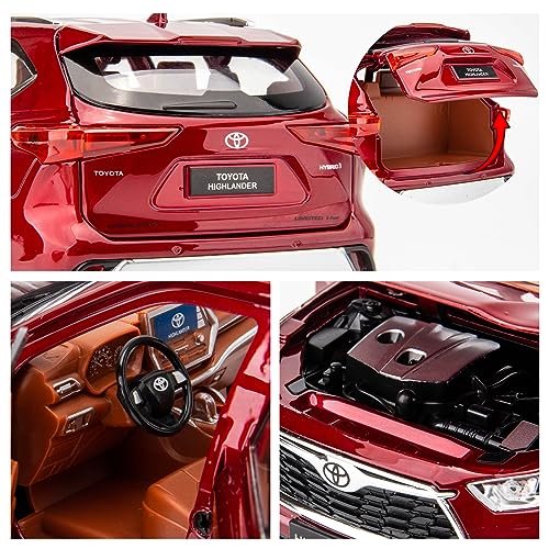 BDTCTK 1/24 Highlander modelo de coche a escala, con sonido y luz miniatura 5