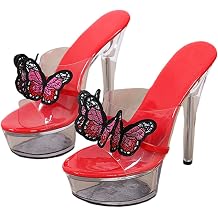 Vujkliy Women's Clear Platform Stiletto Heels Open Toe Sandals