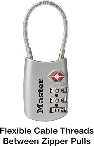 Miniatura 5 de Master Lock 4688D Candado para Equipaje con Combinación Personalizable Aprobado por TSA, 1 Unidad, Plateado