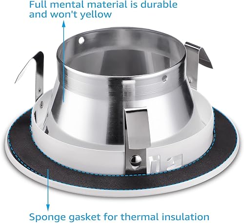 Miniatura 3 de TORCHSTAR Moldura de luz empotrable clásica de 4 pulgadas más brillante, deflector de escalón de metal, carcasa de remodelación HaloJuno, ajuste de