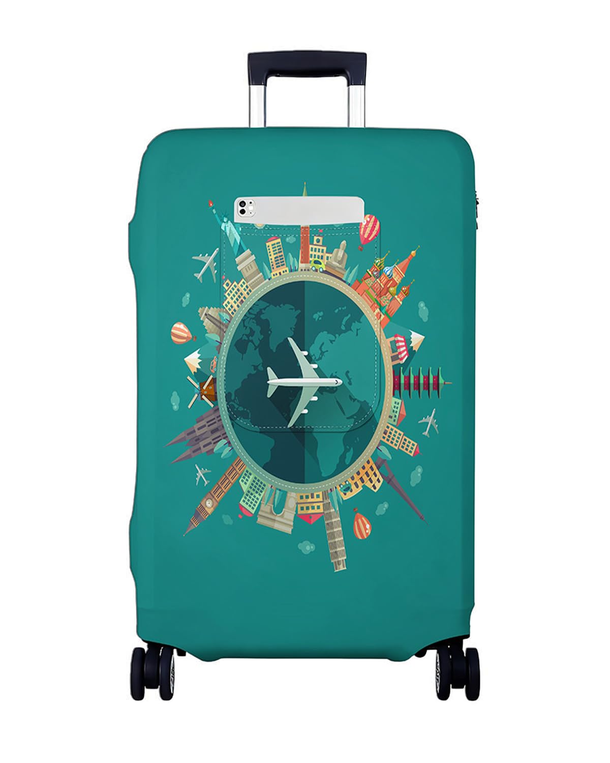 Morbuy Kofferhülle, 18-32 Zoll, Kofferschutzhülle Elastisch für Reisekoffer, Waschbar Koffer Schutzhülle mit Taschen, Suitcase Cover