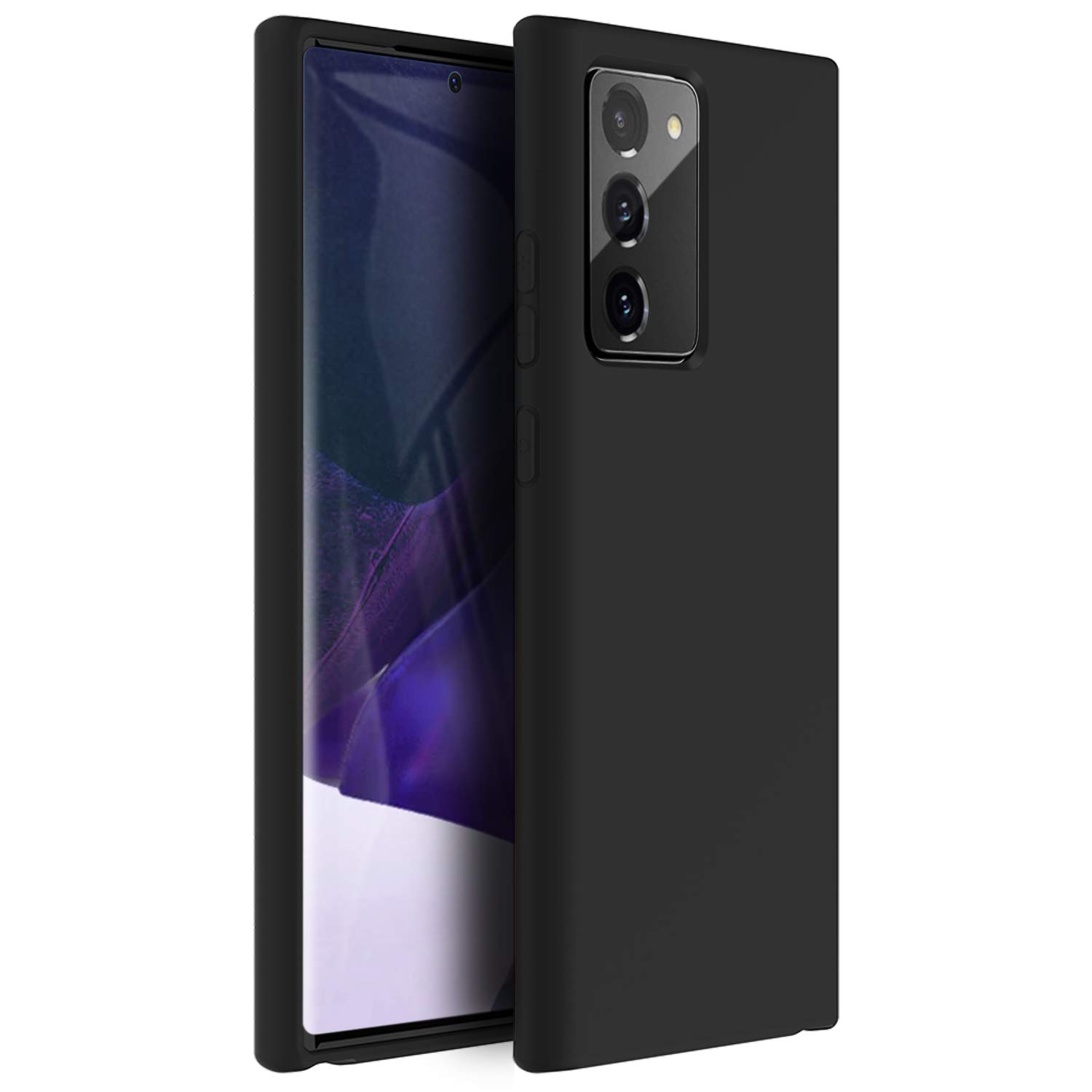 Zuslab Nano Silicone Designed for Samsung Note 20 Case Liquid Silicone Rubber Shockproof Soft Case Black