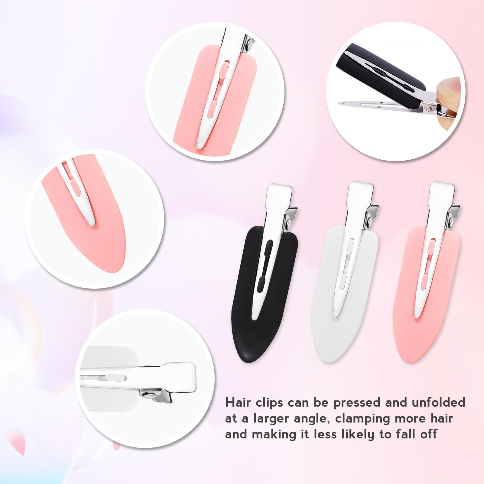 20 Pcs No Crease Hair Clips Pin Curl Clips Long Hair No Bend Hair Pins Curl Clip Makeup Application Hair Pin for Girl Woman Hairdressing Bangs Fringe Hair Styling (Black - Image 4