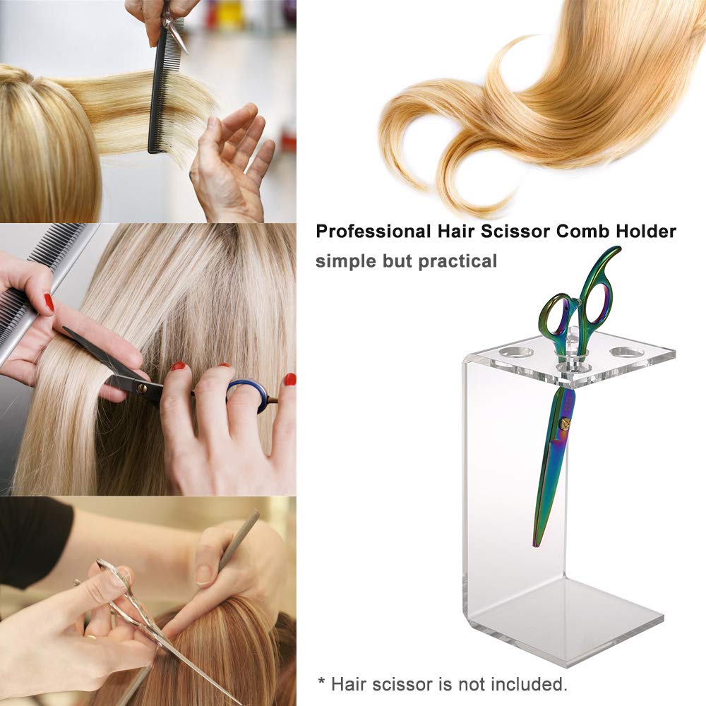 ERYUE Professional Hair Scissor Comb Holder Salon Scissor Shear Rack Hairdressing Combs Organizer Acrylic Transparent
