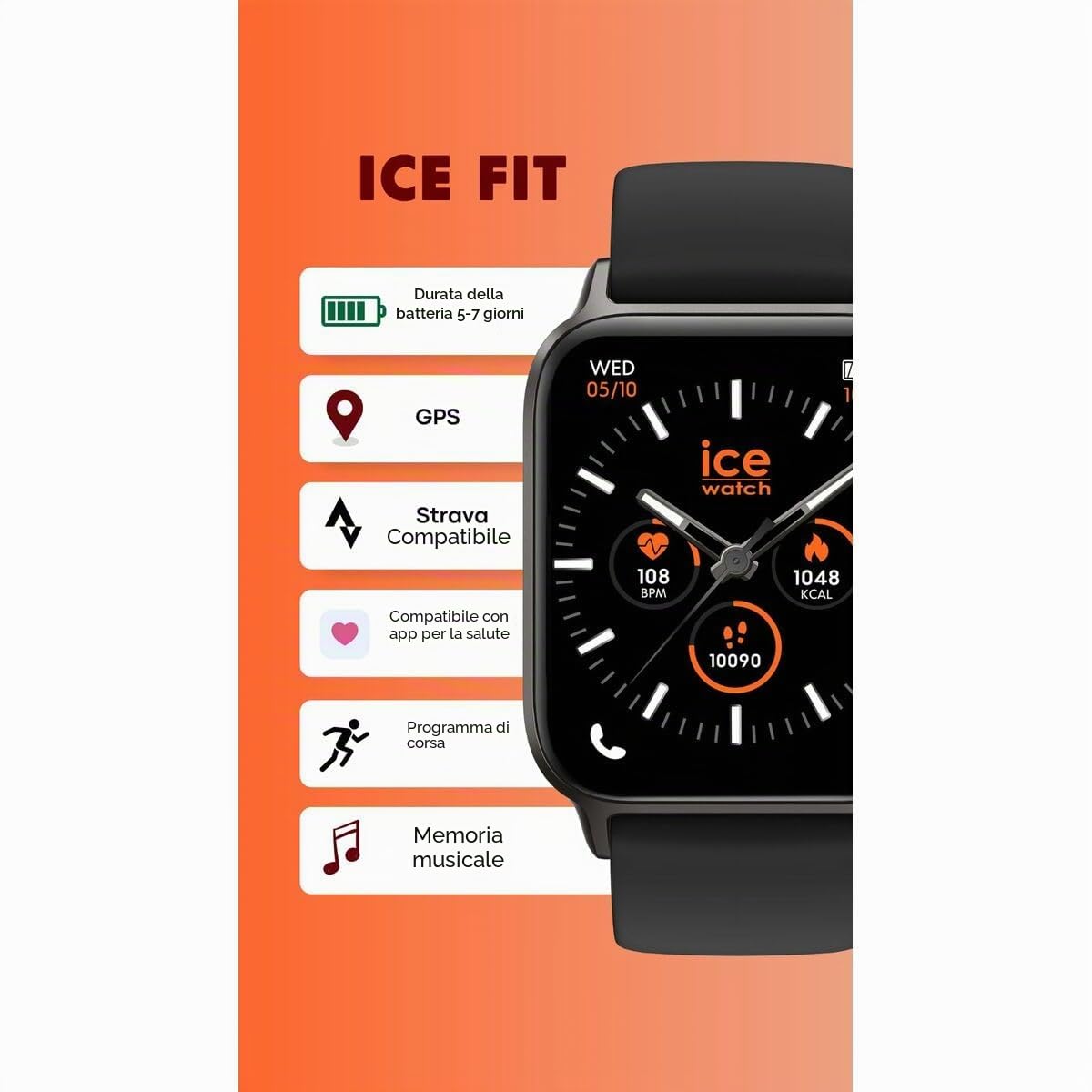 ICE-WATCH - ICE fit 1.0 AMOLED - Orologio sportivo connesso con cinturino in silicone (1,78 pollici)