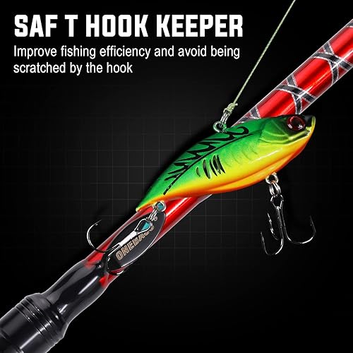 Miniatura 6 de One Bass Cañas de pescar, caña giratoria de grafito IM7 y caña de fundición, 2 cañas de cebo de alta calidad con mango de súper polímero
