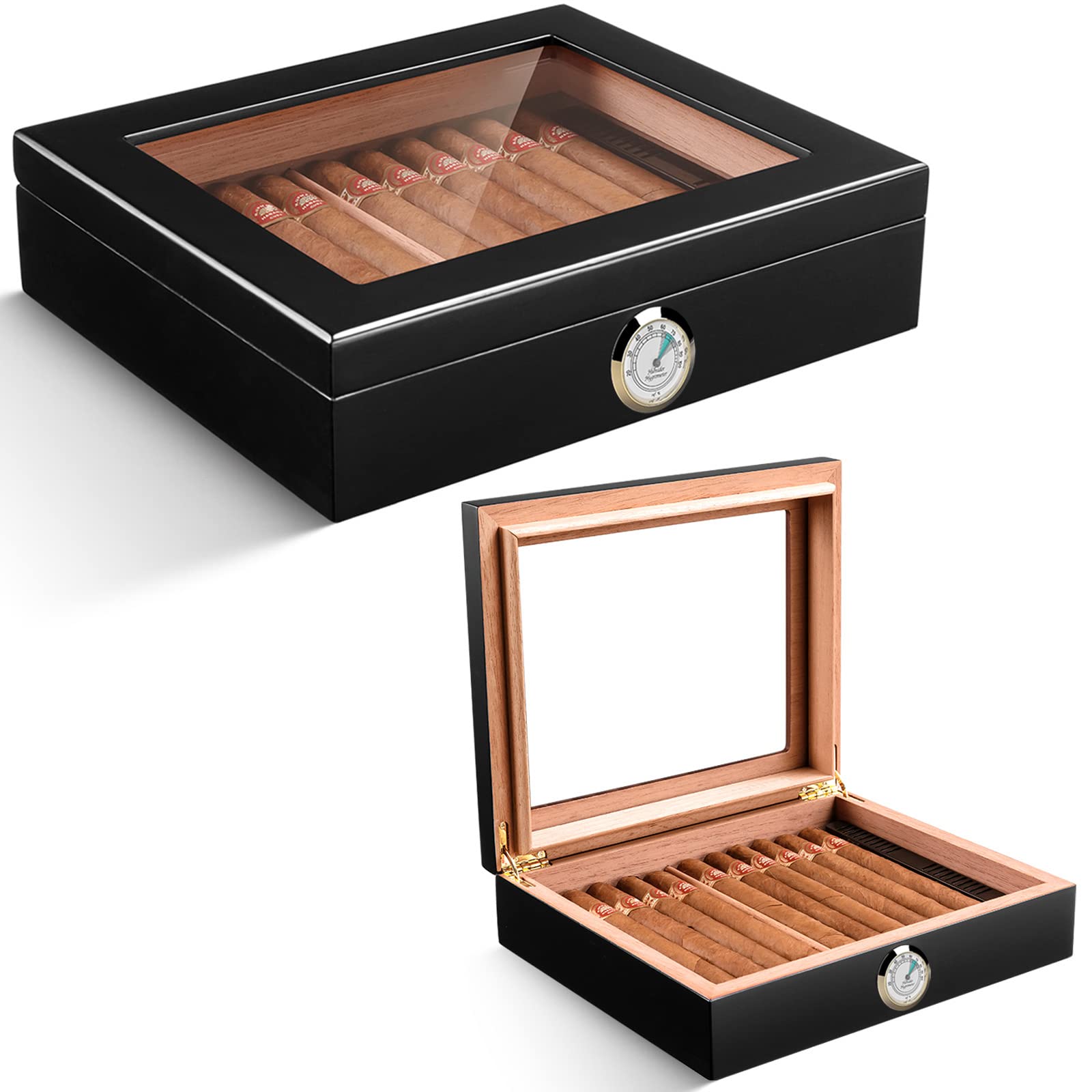 Amazon | CIGARLOONG 葉巻ヒュミドール シダーウッド シガー収納
