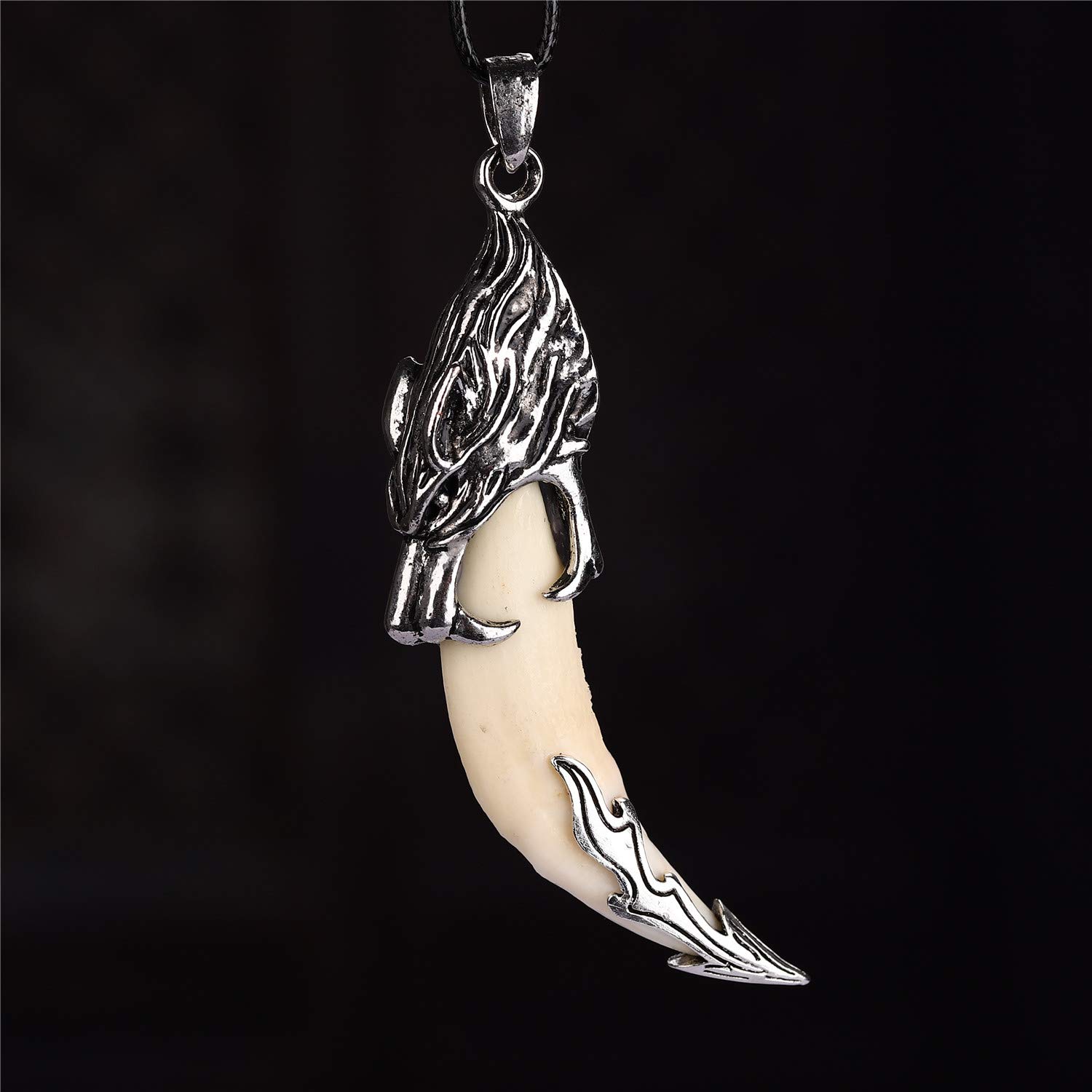 ZMPJ Collana Da Uomo Con Ciondolo Tribale Con Dente Di Lupo In Argento Antico Gioielli Vintage In Lega Di Drago Da 19,3 € | DHgate