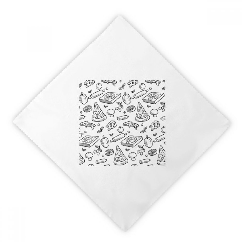 Serviettes en tissu pizza fromage réutilisables lot de 2 essuie-mains blancs
