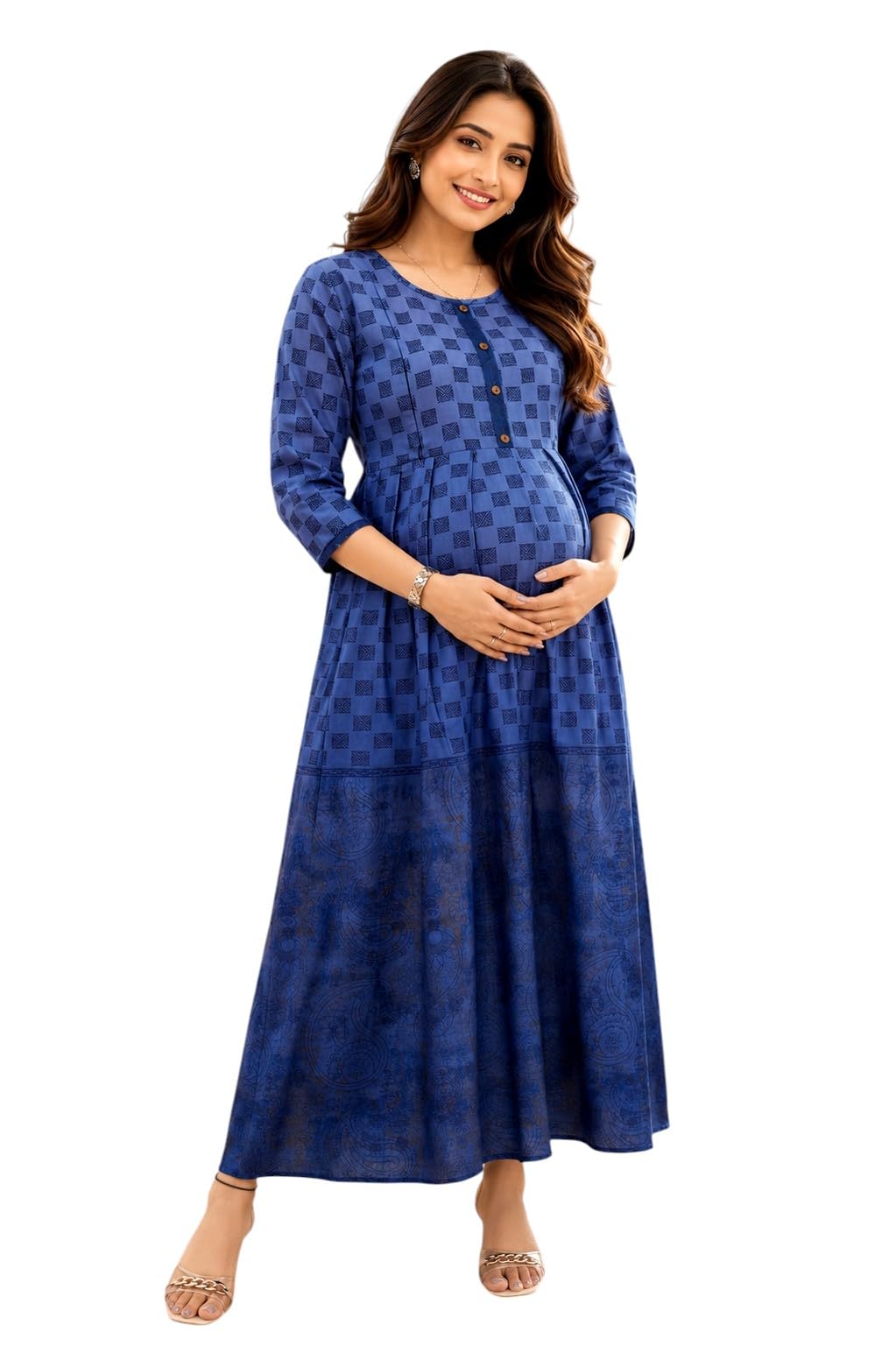 RITIJYA Feeding Kurta for Women with Zip | Maternity Kurti for Nursing Mothers | Concealed Zipper, Extra Pleats Pre to Post Pregnancy | Quick-Dry Comfort Fabric | S-4XL