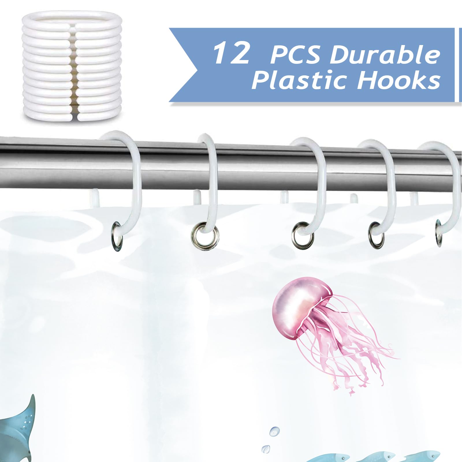 Duschvorhang Meeresschildkröte - 180x180cm Wasserdicht Polyester