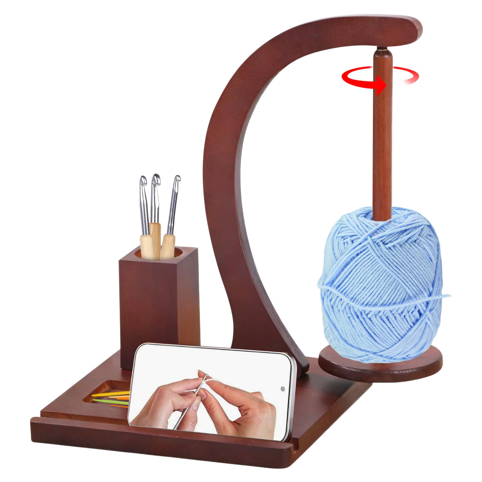 Yarn Winder, supporto magnetico per rotolo di filato, in legno, per lana e uncinetto