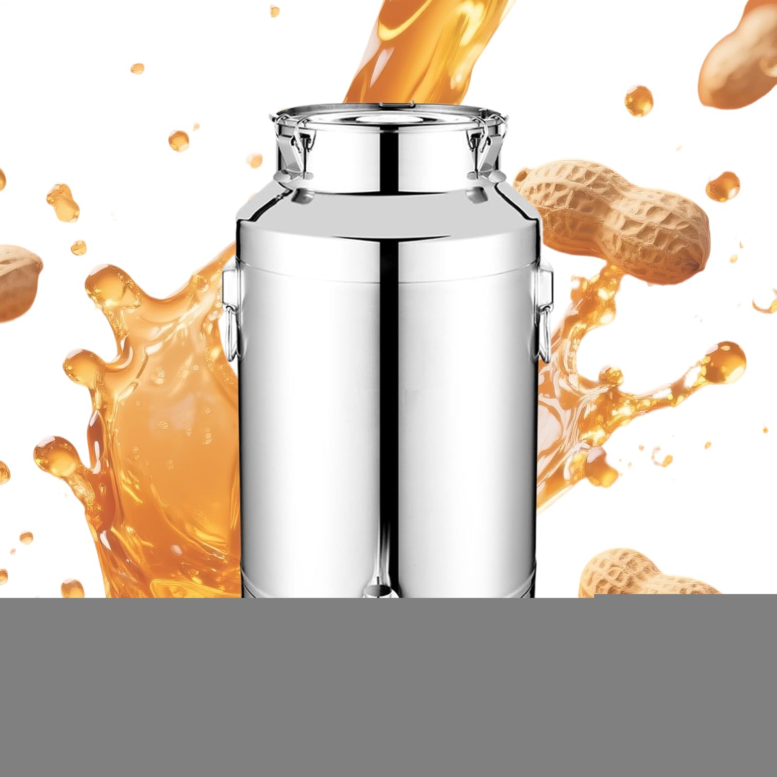 Recipiente De De Acero Inoxidable - 5L/9L/14L Utensilios De Cocina De Acero Inoxidable Herméticos Con Tapa,Bidón De Para Hogar Y Senderismo | Para Leche, Vino, Cerveza, Harina, Café, Azúcar,