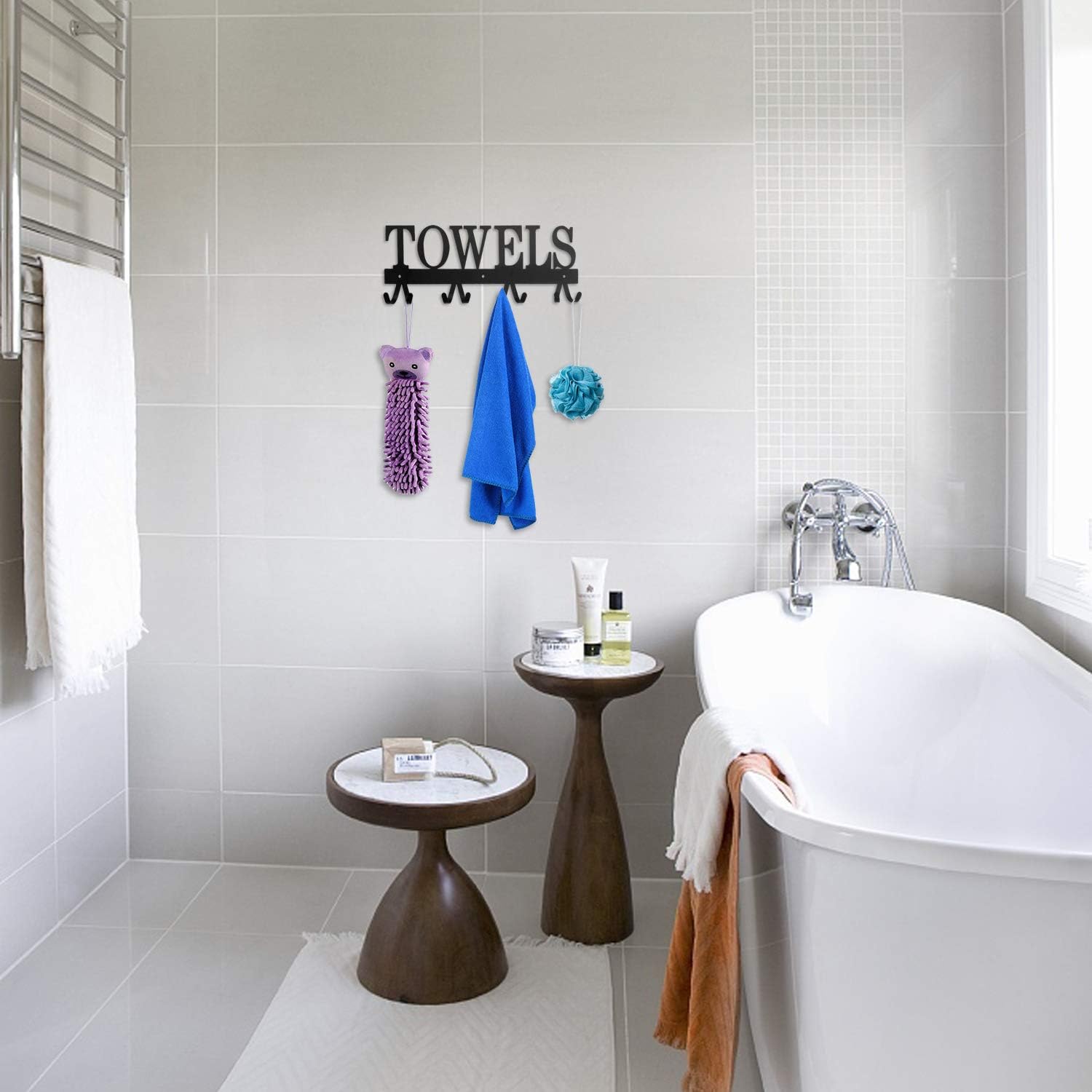 Buy Mincord Bathroom Towel Racks Towel Holder Black Metal Towel Hooks Wall Mounted Rustproof And Waterproof Towel Rack For Bedroom Bathroom Kitchen Pool Towels Bathrobes Robes Coats 8 Hooks Online In