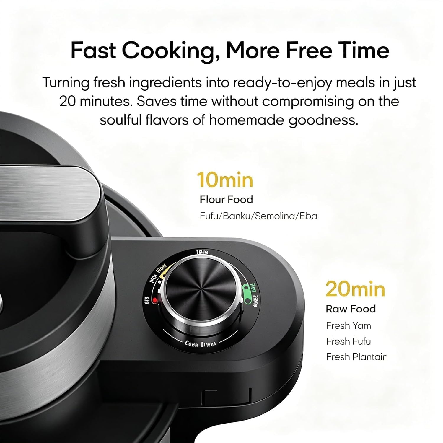 Macchina elettrica per pasta di manioca da 1000 W e 6 litri, in acciaio inox, per 3-4 persone, pestello elettrico automatico.