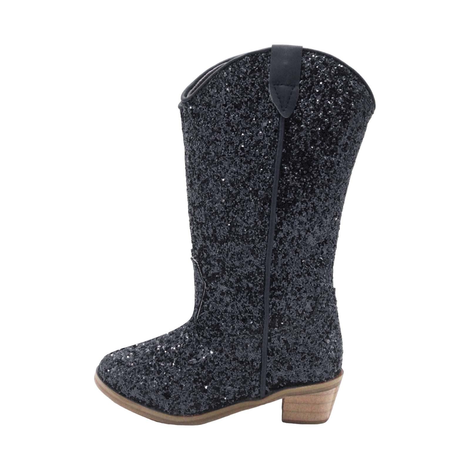 Scarpe da ragazza con stampa leopardata moda fiore stivali corti antiscivolo traspirante stivali da donna stivali da pioggia per bambini ragazze, Nero , 33 EU
