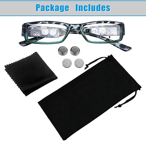 Miniatura 6 de Gafas de lectura con luz LED brillante para lectores con luces, lupa iluminada, lector nocturno, lentes compactos de marco completo, visión clara,