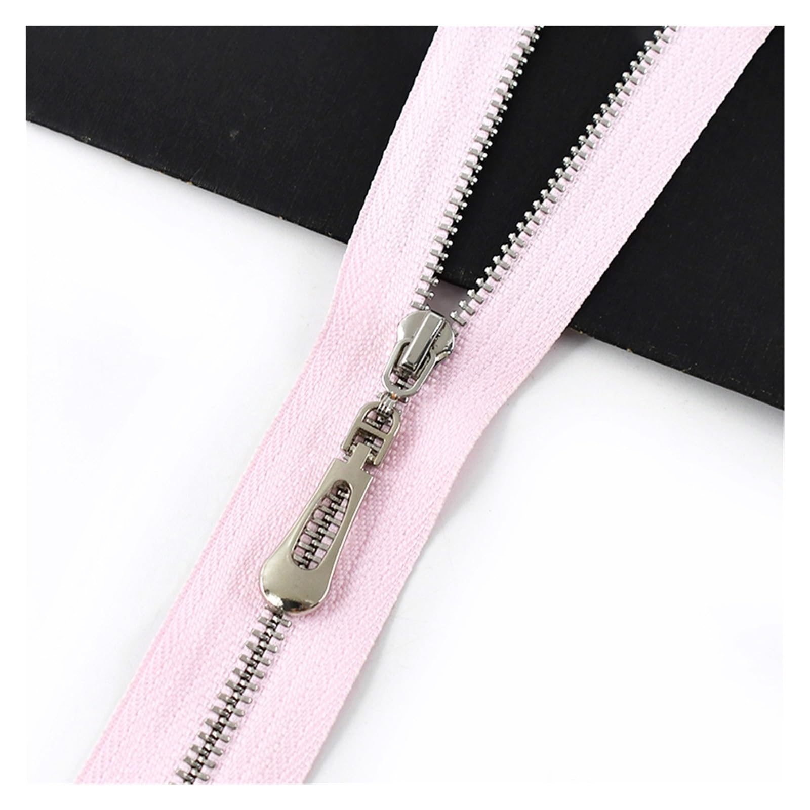 Two Way Separating Zipper, Two Way Auto Lock Zipper Multicolor 15-70cm for Sewing Bags Jackets Down Clothing(B89-pink,Close-No3-15cm)