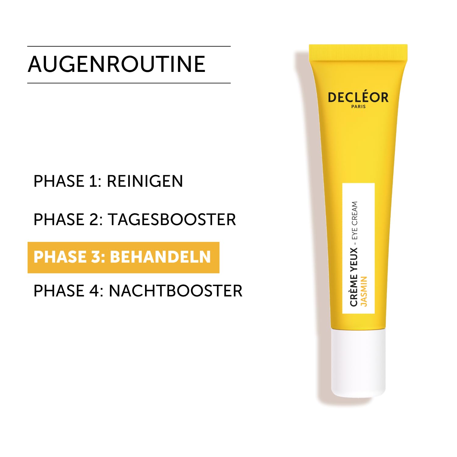 Decléor Augencreme Jasmin 15ml – Aufhellende Augencreme mit Koffein und Vitamin C gegen Augenringe, Schwellungen und Feine Linien zur Hydratisierung und Revitalisierung der Augenpartie