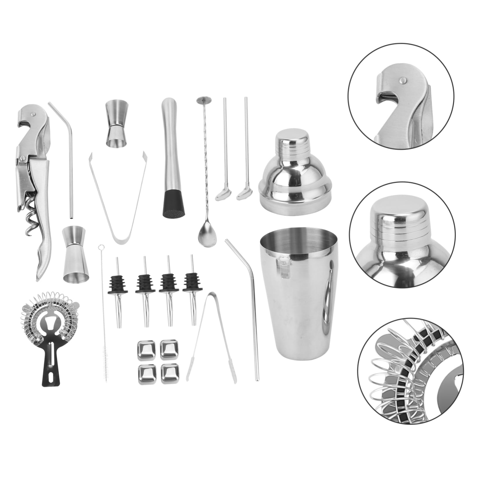 PRETYZOOM 22piezas Coctelera Profesional Vaso Medidor y Suministros para Barman Equipo para Cócteles para Preparar Cocteles Casa