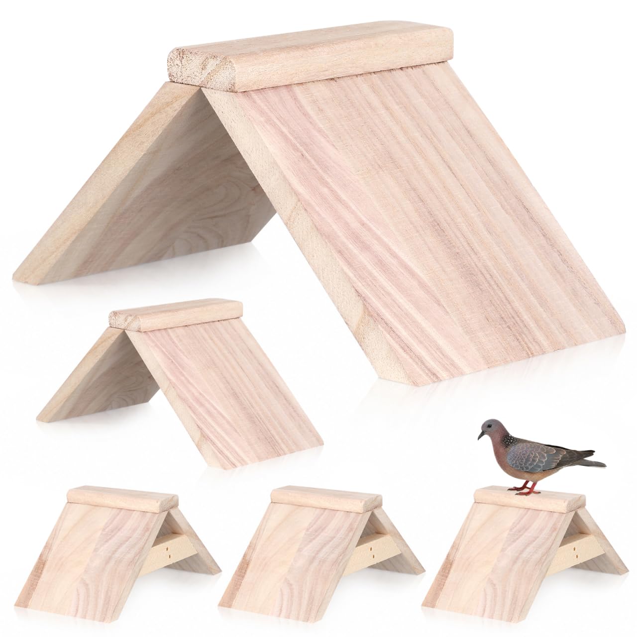 5 x Holz-Taubenstangen, Massivholz, Vogelkäfig-Zubehör