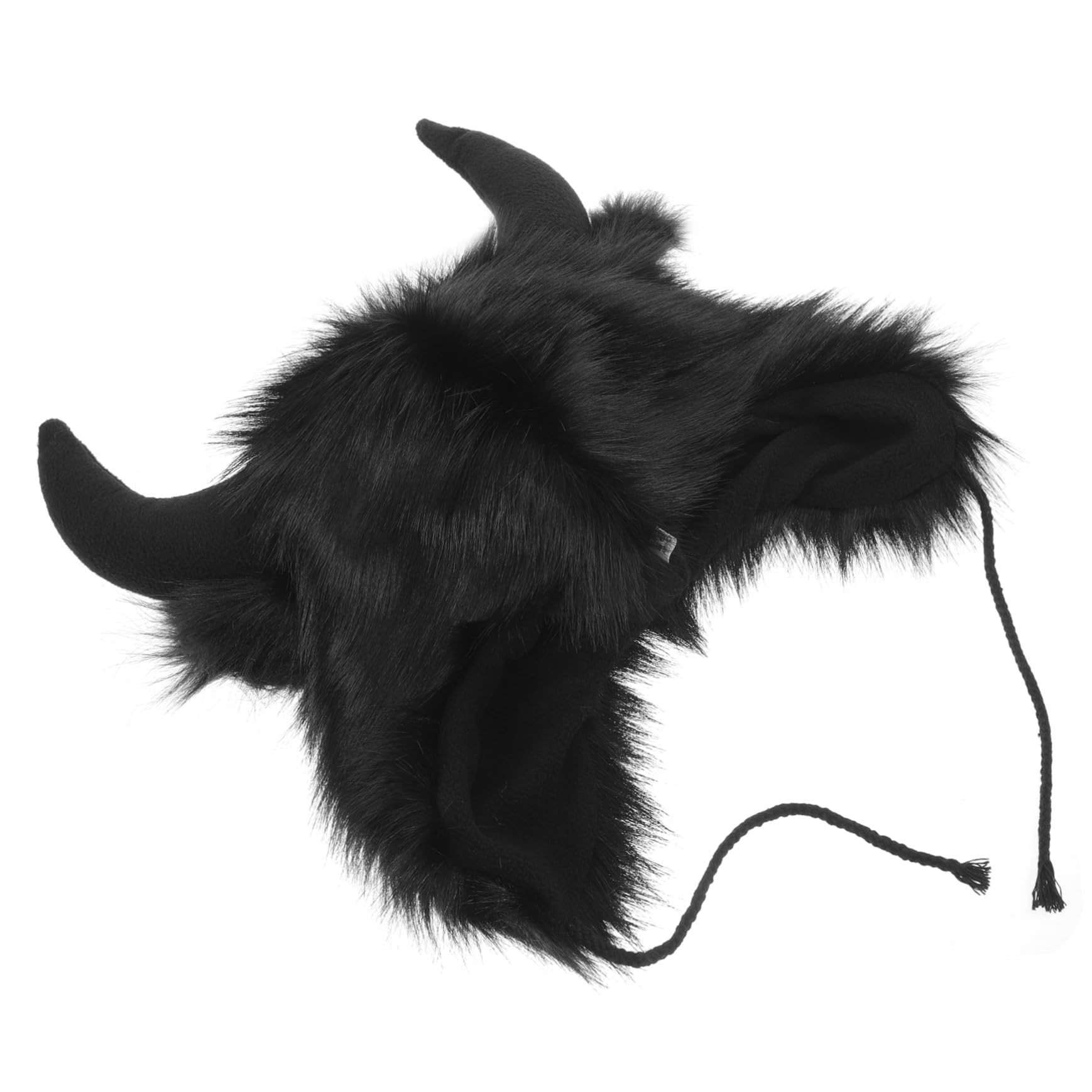 Veemoon Tapa del oído de bocina divertido fiesta sombreros para adultos sombreros de halloween sombreros sombrero de animales salvajes gorro de disfraz de animal Felpa Negro
