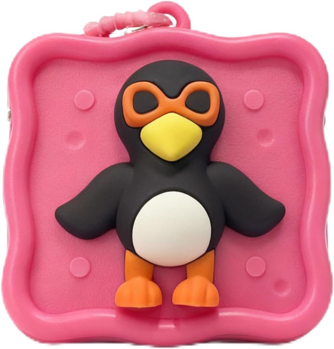 Italian Brainrot,Tung Tung Tung Sahur Funny Creative Meme Decor Silicone Coin Purse,Key Case,Small Jewelry Organizer,Waterproof Pouches,Travel Purse,Silicone Zipper Bag for Women Girl Frulli Frulla