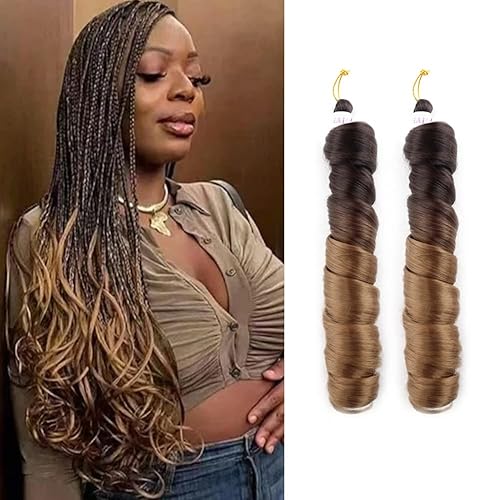 Cabello rizado francés trenzado para trenzas de caja, 8 paquetes de 18 pulgadas, 3.53 ozpaquete, cabello trenzado ondulado suelto, extensiones de