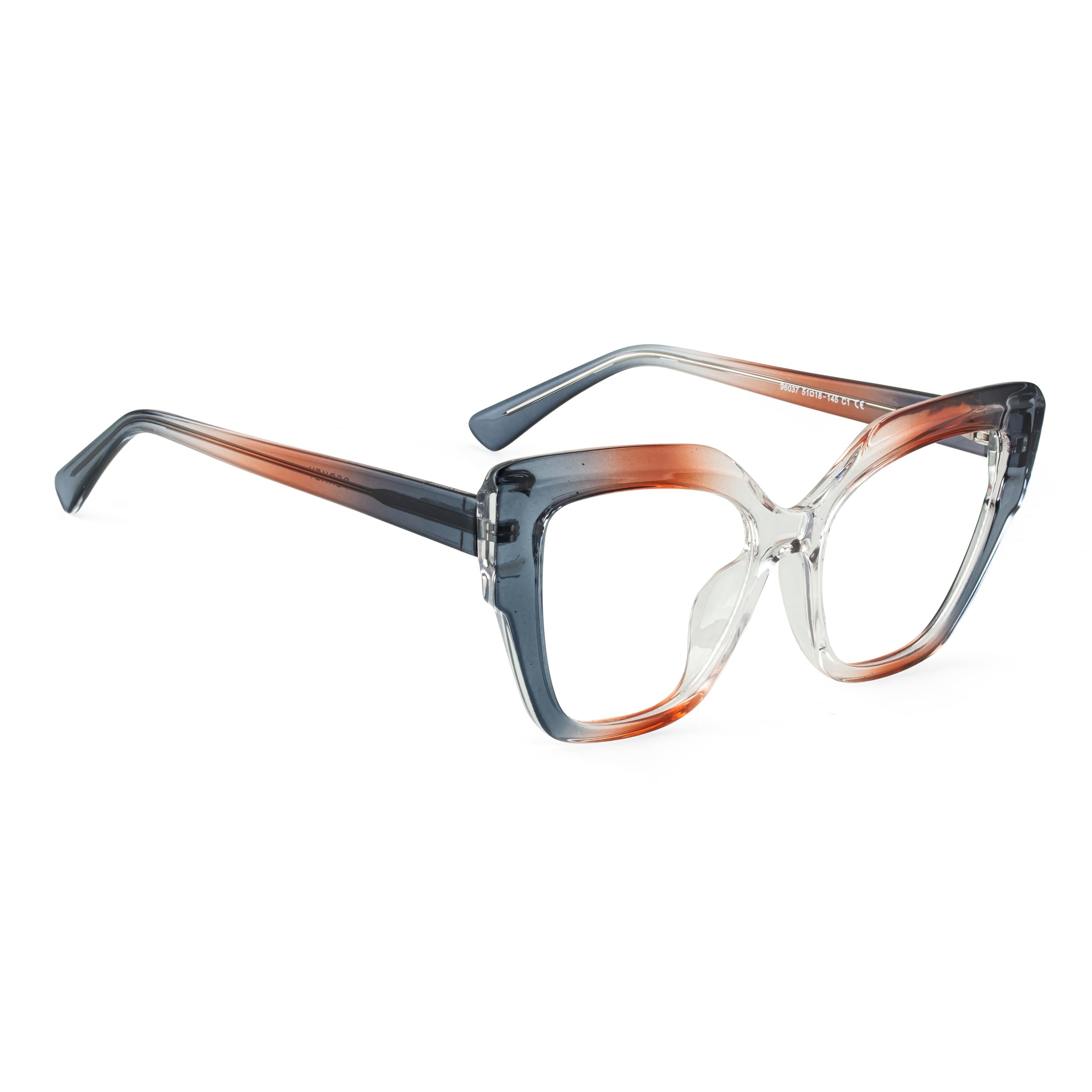 PERKEY Full Rim Cat Eye-Oversized Transparent Computer Blue Cut Eyeglasses Women - OPTL001-C2 (B0CKJ379QW) Amazon Price History, Amazon Price Tracker