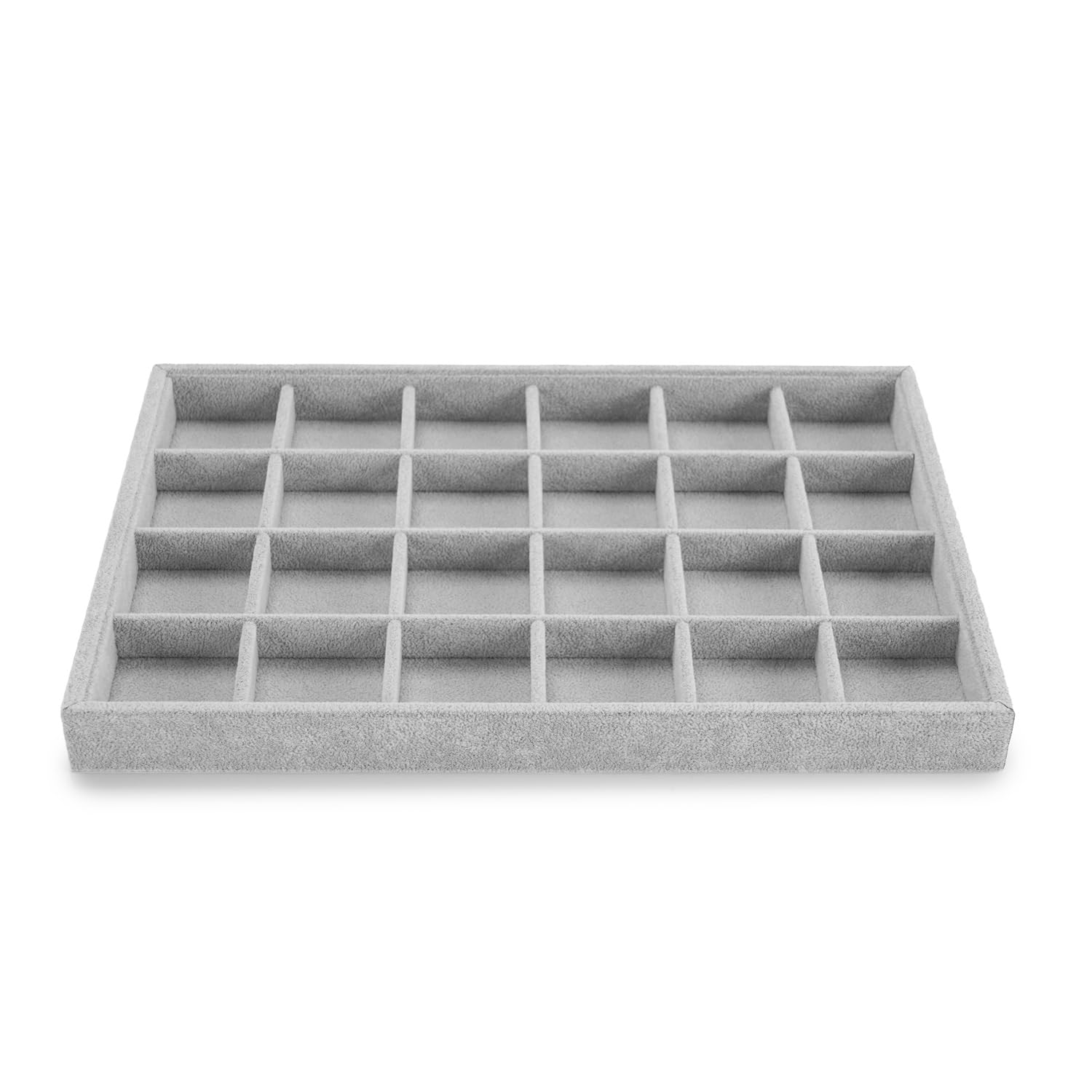 Oirlv 24 Grids Velvet Jewellery Tray Stackable Jewellery Storage Tray For Necklace Earrings Pendants Rings Display And Organiser