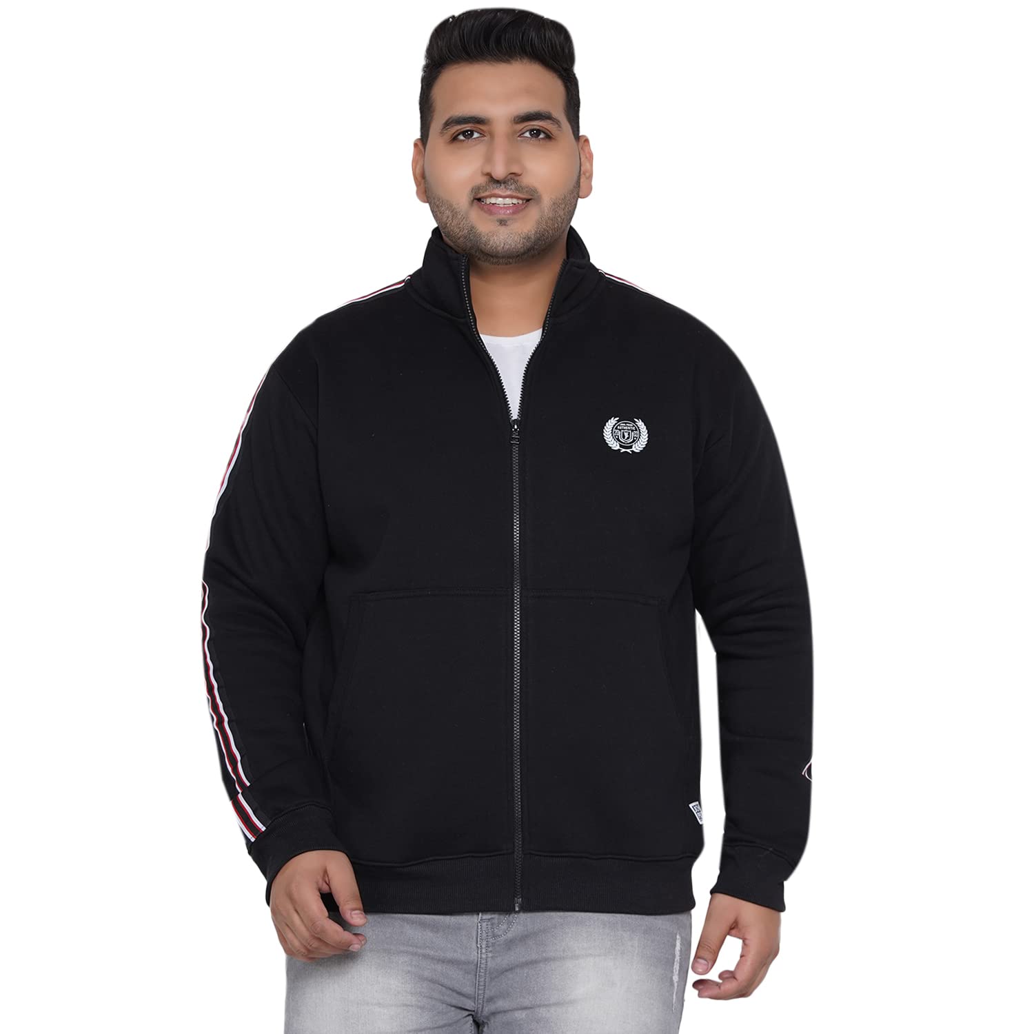 JOHN PRIDE Men's Plus Size Black Regular Sweatshirts